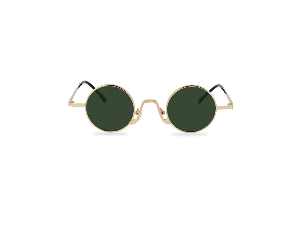 Unisex maslinasto zelene lenonke Retro classic REclsnm07 sa zlatnim okvirom prednji