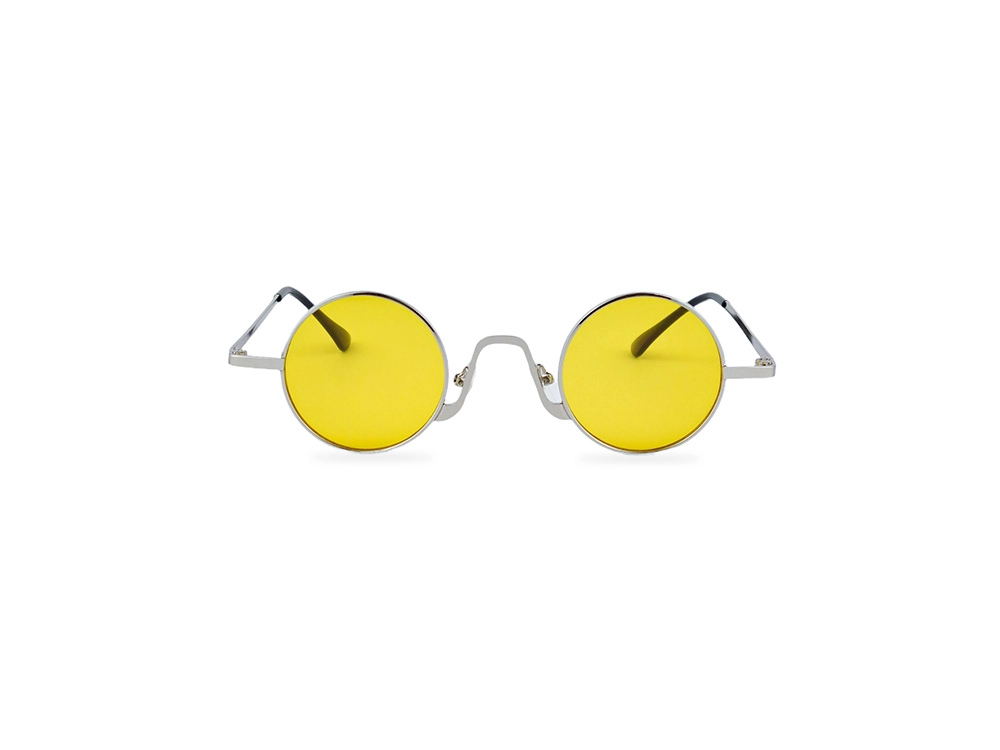 Unisex zute lenonke Retro classic REclsnm05 sa sivim okvirom prednji