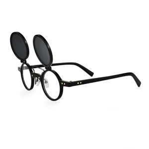 Unisex crne lenonke sa preklopivim staklima preklop PKp01 sa crnim okvirom katalog otvorene