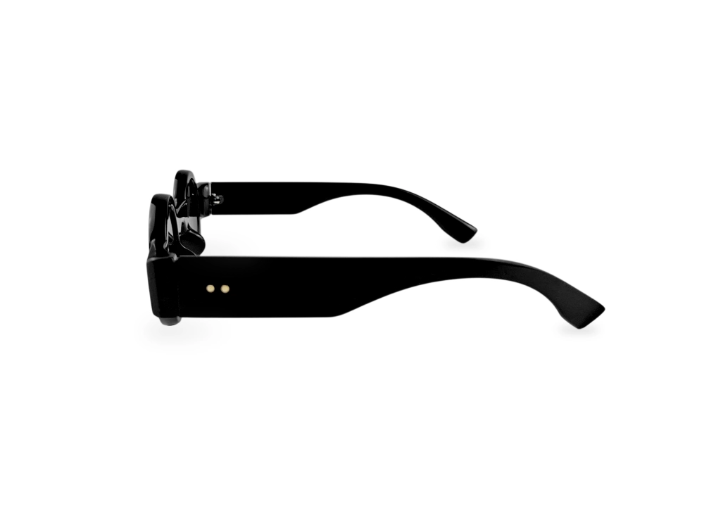 Unisex crne lenonke sa malim staklima i crnim plasticnim okvirom retro classic REmpl01 bok