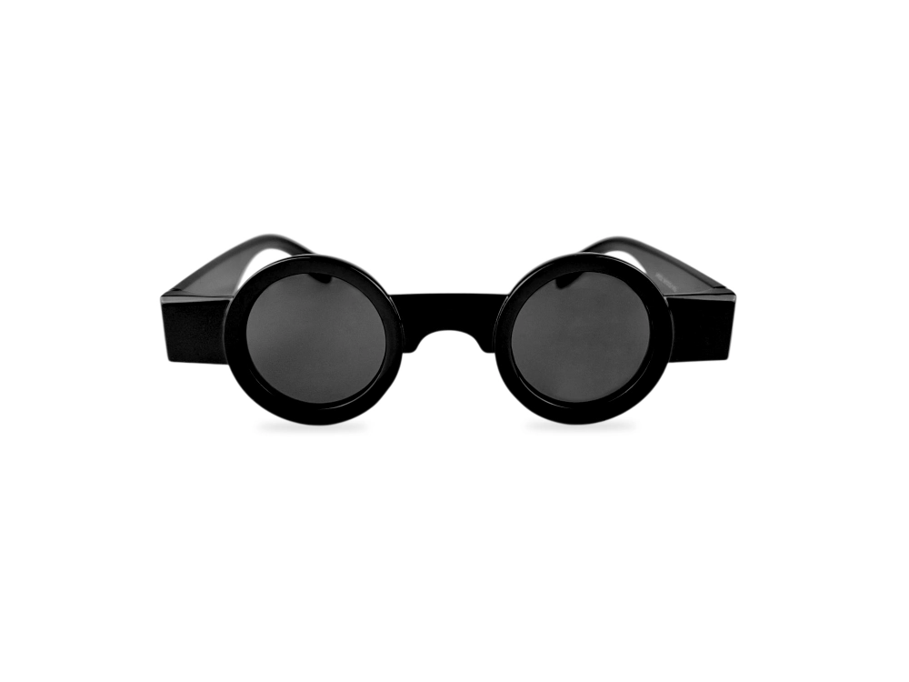 Unisex crne lenonke sa malim staklima i crnim plasticnim okvirom retro classic REmpl01 prednji