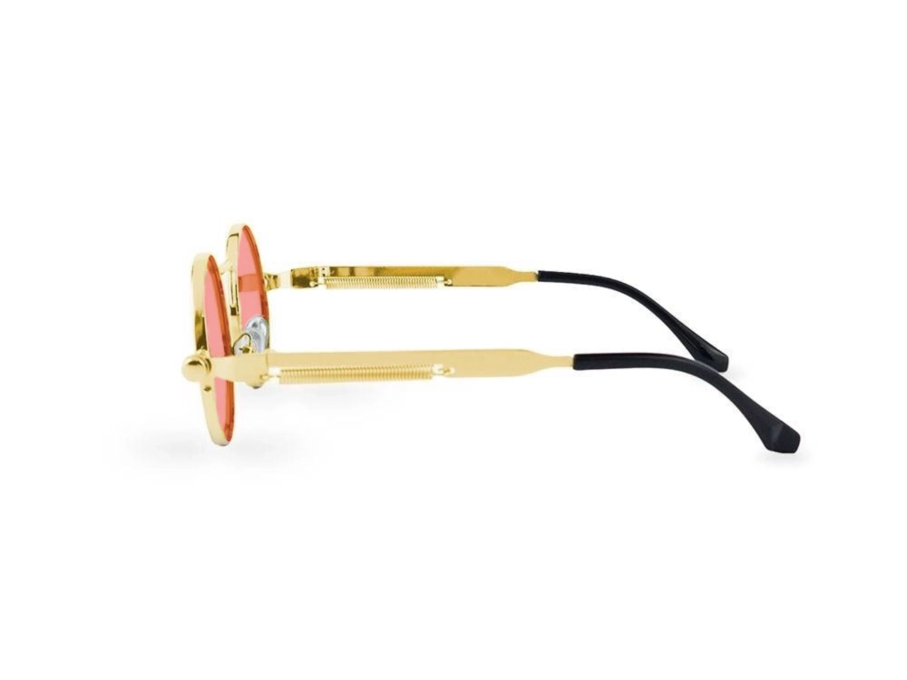 Unisex crvene lenonke Retro classic REc09 sa zlatnim okvirom bok