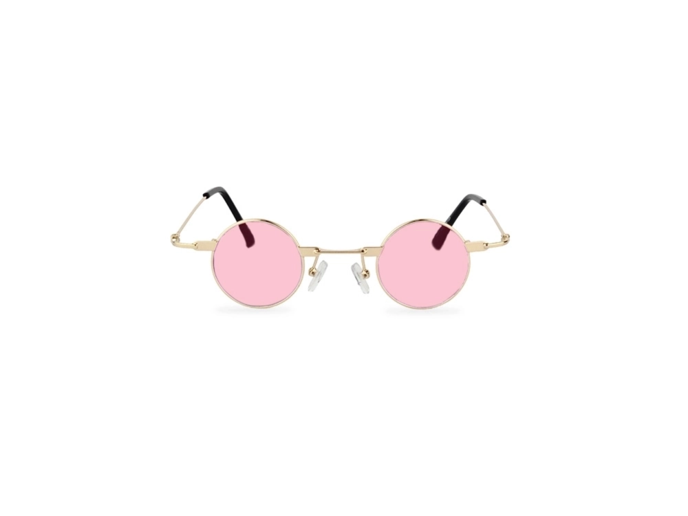 Unisex roze lenonke Retro classic REm09 sa zlatnim okvirom prednji