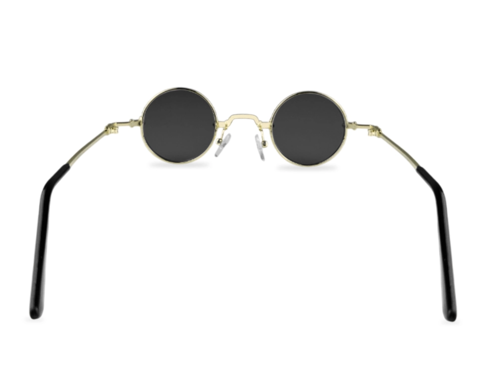 Unisex crne lenonke Retro classic REcc03 sa zlatnim okvirom zadnji